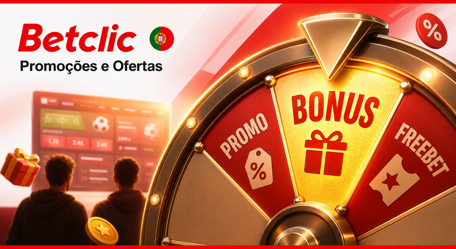 Roda de promoções da Betclic com bónus, freebet e ofertas em destaque