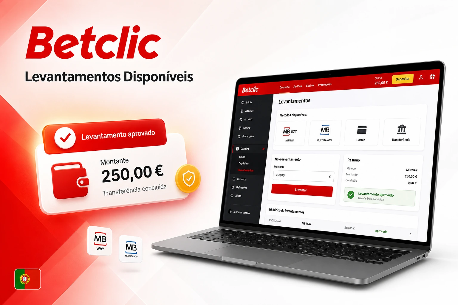 betclic levantamentos disponiveis
